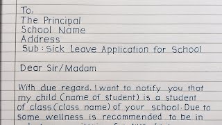 Sick leave application for school student [upl. by Kenton]