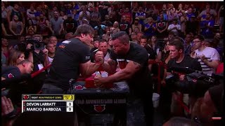 Devon Larratt v Marcio Barboza WAL 2016 Heavyweight Semi Final Right Hand [upl. by Cut]