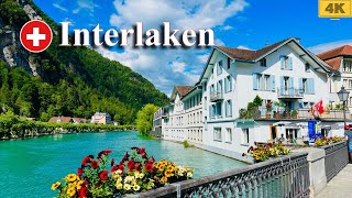 Interlaken Switzerland 4K  Top tourist destination  Swiss Town [upl. by Neeneg655]