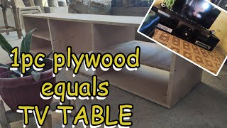 DIY TV TABLE 1pc plywood ONLY [upl. by Ledba]