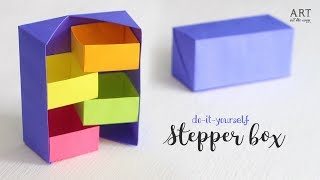 DIY Secret Stepper Box  Paper Craft  Secret Box [upl. by Eaneg794]