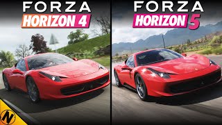 Forza Horizon 5 vs Forza Horizon 4  Direct Comparison [upl. by Hnamik]