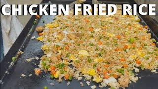 How to cook Chicken Fried Rice on a Griddle Easy Fried Rice on a Flat Top Grill [upl. by Carlene]