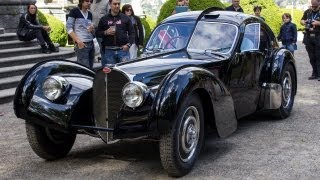 Ralph Lauren 40mln Bugatti Type 57 SC Atlantic  3x Start Up amp Drive Scene [upl. by Atinhoj]