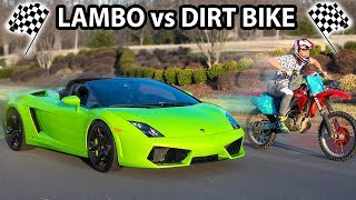 DIRT BIKE VS LAMBORGHINI WHO WILL WIN [upl. by Edyak278]