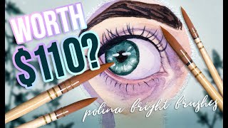 ARE THEY WORTH IT Reviewing CrueltyFree Watercolor Brushes by Polina Bright [upl. by Ramed]