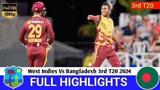 West Indies Vs Bangladesh 3rd T20 Match Highlights 2024  WI Vs BAN 3rd T20 Match Highlights 2024 [upl. by Oznol]