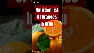 Nutrition List of Orange  Malty Mein Mojood Ghazai Ajza URDU I HINDI RoutineHealthRemedies [upl. by Ytissahc]