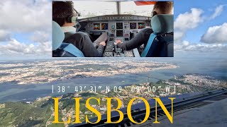 Beautiful approach and landing on RWY 02 in Lisbon with winds from westerly directions [upl. by Hasseman]