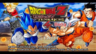 New Dragon Ball Z Budokai Tenkaichi 4 BETA 32 dbz ttt mod ppsspp iso with permanent fix menu [upl. by Carlota672]