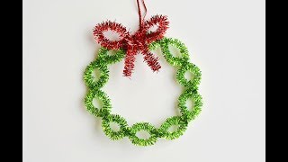 How to Make Pipe Cleaner Wreath Ornaments [upl. by Wren833]