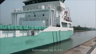 Tanker HARBOUR FIRST meets MARIETJE ANDREA above Lock 7 Welland Canal 2021 [upl. by Justicz]