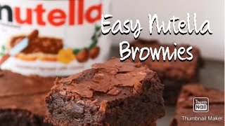 Easy Nutella Brownie Recipe  Recipes with Nutella  Brownies  Nutella Brownies  Easy Dessert [upl. by Grinnell]