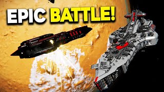 DREADNOUGHT vs BATTLECRUISER  Space Engineers EPIC Battle [upl. by Radnaskela]