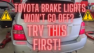 TOYOTA BRAKE LIGHTS STAY ON  HOW TO FIX IT YOURSELF [upl. by Hermione]