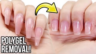 Remove PolyGel Nails Step By Step HowTo Tutorial [upl. by Bitthia]