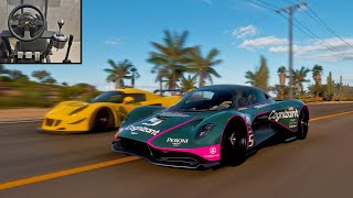 Aston Martin Valhalla Goliath Race  Forza Horizon 5  Steering Wheel Gameplay [upl. by Vernon43]