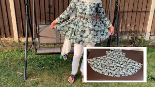 Beautiful short frock cutting and stitching easy tutorial [upl. by Sibley991]