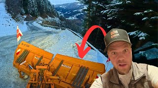 ❄️Fresh snow in the Alps❄️Towards the valley with the new snow plow asmr mountains [upl. by Bozovich]