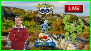 🔴 Community Day Machop  Pokémon GO LIVE [upl. by Anitsirhc644]