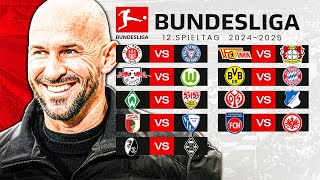 12Spieltag  BUNDESLIGA KICKTIPP 20242025 [upl. by Nessim86]