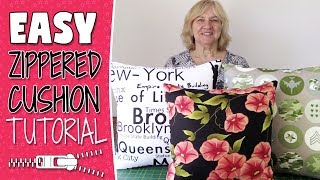 EASY Zippered Cushion Cover Tutorial [upl. by Nnylirej]