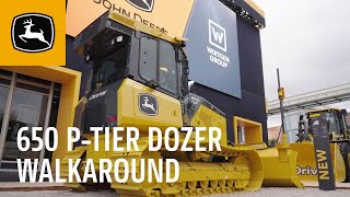 650 PTier Dozer Walkaround  John Deere Construction [upl. by Kensell]