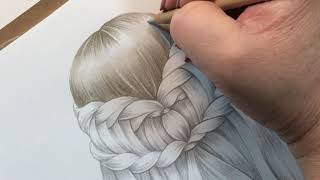 Colouring Tutorial Ash Blonde hair in Prismacolor PencilsPart 1 [upl. by Hen]