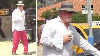 Nick Nolte Wears Hot Pink Pants For Coffee Run With Daughter Sophie [upl. by Joh221]