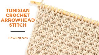 How To Tunisian Crochet Arrowhead Stitch  BEGINNER PATTERN  TUTORIAL Learn Tunisian Crochet [upl. by Bornie]