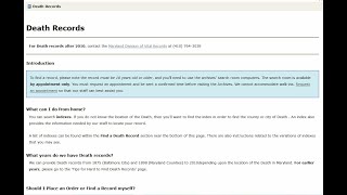 Using the Maryland State Archives Death Records Finding Aid Page [upl. by Ernesto320]
