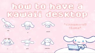 how to have a kawaii desktop 🌸  icons themes cursors windows 10 [upl. by Enniotna]