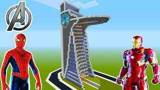 Minecraft Tutorial How To Make quotStark Towerquot from quotSpiderman Homecomingquot quotAvengers Towerquot [upl. by Ilera853]