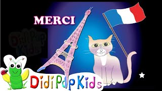 Merci Oui Oui S’il Vous Plaît learn simple French  Cricket Song by DidiPop Kids [upl. by Ziwot]