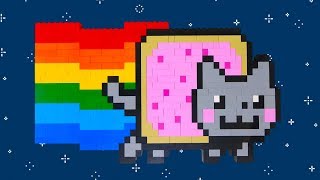 LEGO Nyan Cat Rainbow Colors Speed build Rainbow Splash Coloring Book [upl. by Fesuy]