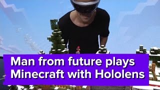 Hololens Microsoft Minecraft Gameplay Demo 2015 [upl. by Aneer]