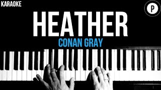 Conan Gray  Heather Karaoke SLOWER Acoustic Piano Instrumental Cover Lyrics [upl. by Craw]