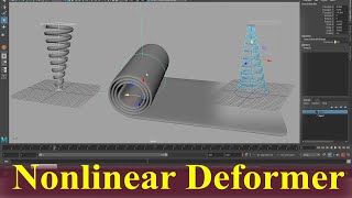 Maya Nonlinear Deformer  Bend Deformer  Flare Deformer [upl. by Ferneau]