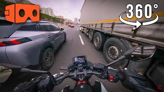 360° VR Video Tehlikeli Sürüş  Honda Hornet 2023  Motorcycle in Virtual Reality  Kolaçan [upl. by Siuqcram]