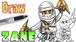 How to Draw Zane  Ninjago  Coloring Pages [upl. by Norreht]