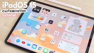 How to customize your home screen in iPadOS 15 ✨🍎  widgets wallpaper [upl. by Whitman]