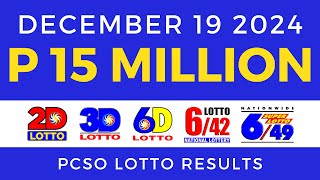 Lotto Result Today 9pm December 19 2024 PCSO [upl. by Chilton]