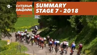 Summary  Stage 7 Moûtiers  SaintGervais Mont Blanc  Critérium du Dauphiné 2018 [upl. by Anairotciv]