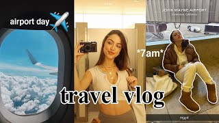 TRAVEL DAY VLOG ✈️ airport routine missing my flight etc [upl. by Cassie]