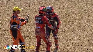 Pecco Bagnaia and Maverick Vinales discuss crash altercation at French GP  Motorsports on NBC [upl. by Valdemar]