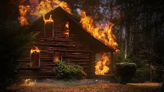 Fire sounds from a house burning with falling debris [upl. by Oilerua]