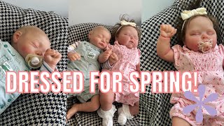 SPRING OUTFITS  Getting the reborns dressed for spring  rebornbaby spring [upl. by Anetsirk]