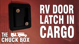 Installing an RV DOOR LATCH  CARGO TRAILER CAMPER CONVERSION [upl. by Yelena]