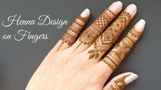 Easy DIY mehndi henna design on fingers [upl. by Nareht]