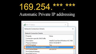 Autoconfiguration IPv4 Address 16925455152 Automatic Private IP Addressing APIPA Windows 10 [upl. by Mosnar817]